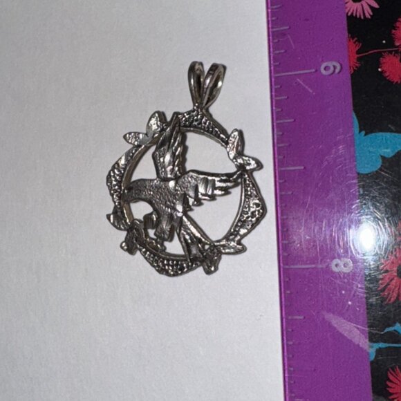 Sterling Silver Eagle Pendant, encircled - Picture 9 of 16